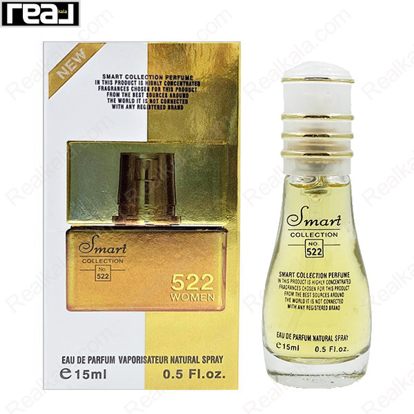 بطری اسمارت کالکشن کد 522 با تصویر عطر زن شیسیدو زنانه روی جعبه