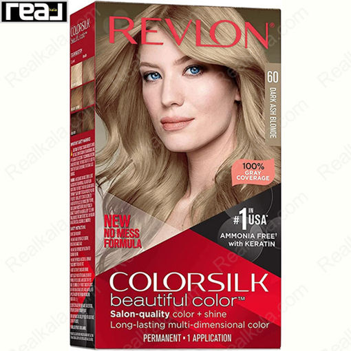 کیت رنگ مو فاقد آمونیاک رولون شماره 60 Revlon Colorsilk Beautiful Hair Color Dark Ash Blonde