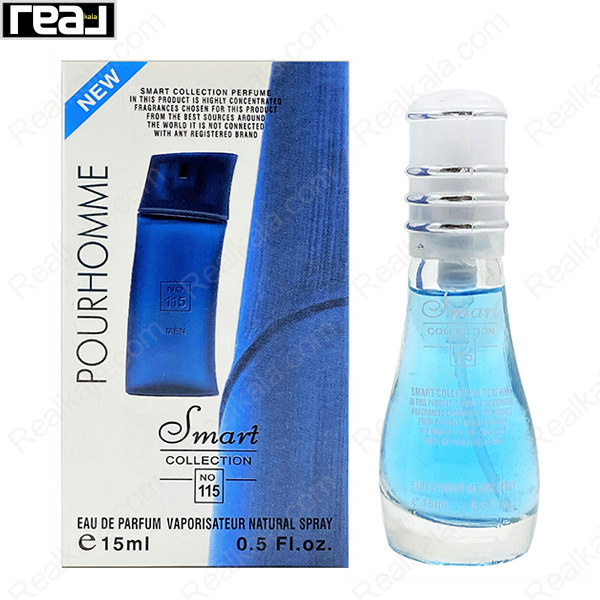 بطری اسمارت کالکشن کد 115 با تصویر عطر کنزو پور هوم مردانه روی جعبه