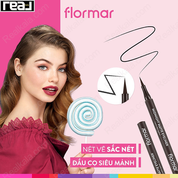خط چشم قهوه‌ای فلورمار مدل Midnight Matte
