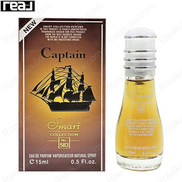 بطری اسمارت کالکشن کد 583 با تصویر عطر کاپیتان بلک مردانه روی جعبه