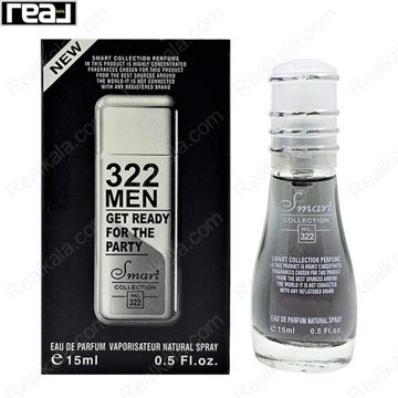 بطری اسمارت کالکشن کد 322 با تصویر عطر 212 وی آی پی مردانه روی جعبه