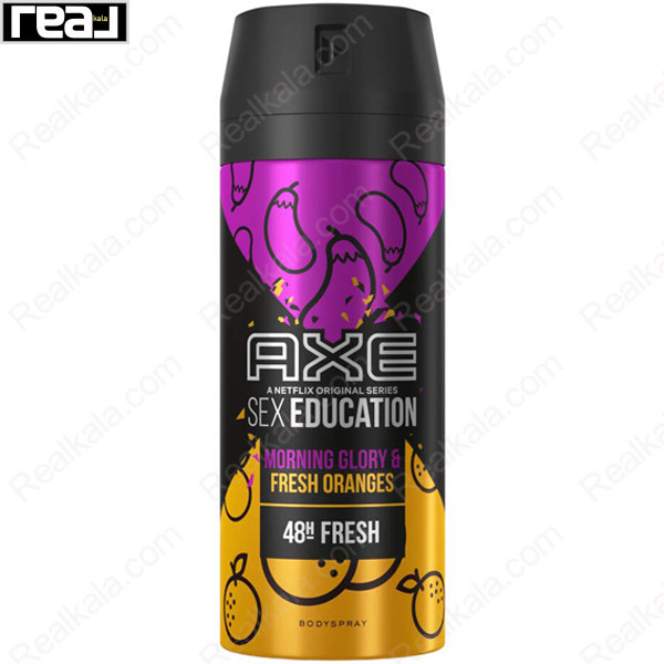 اسپری بدن آکس مدل مورنینگ گلوری و فرش اورنجز با رایحه مرکباتی و گل‌مانند تازه و ماندگاری 48 ساعت