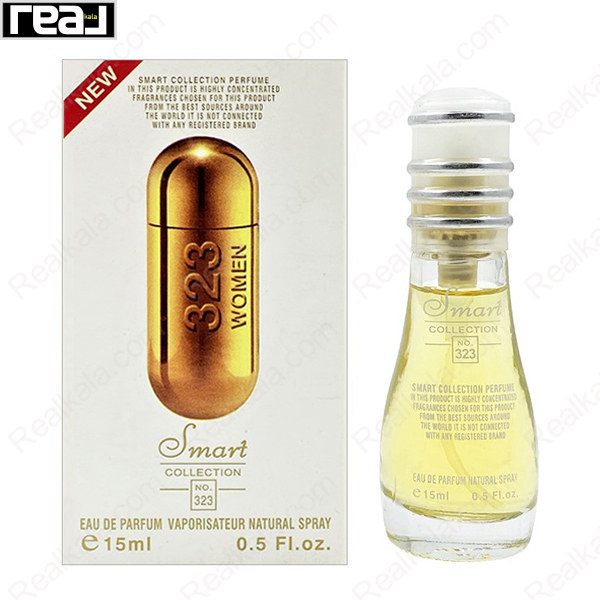بطری اسمارت کالکشن کد 323 با تصویر عطر 212 وی آی پی زنانه روی جعبه
