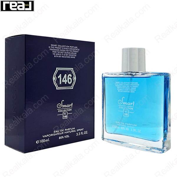 شیشه و جعبه اسمارت کالکشن کد 146 پولو آبی مردانه سایز 100 میل