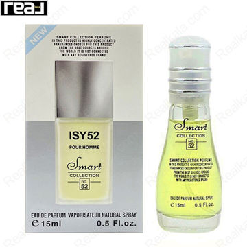 بطری اسمارت کالکشن کد 52 با تصویر عطر ایسی میاکه لئو د ایسی مردانه روی جعبه