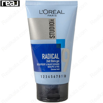 ژل مو لورال Studio Line 9 Radical Fibre Gel حجم 150ml مناسب فرم‌دهی سخت و اسکالپتینگ