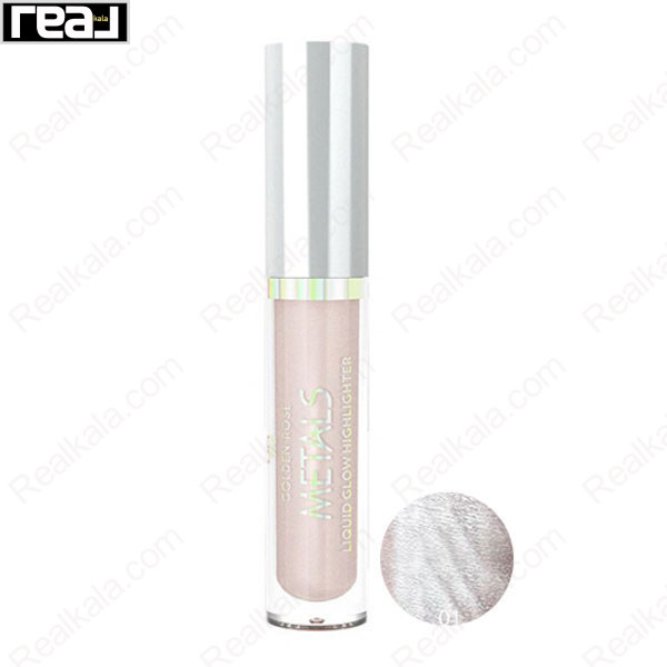 هایلایتر مایع گلدن رز شماره 01 Pearly Pink در بسته بندی شیشه‌ای