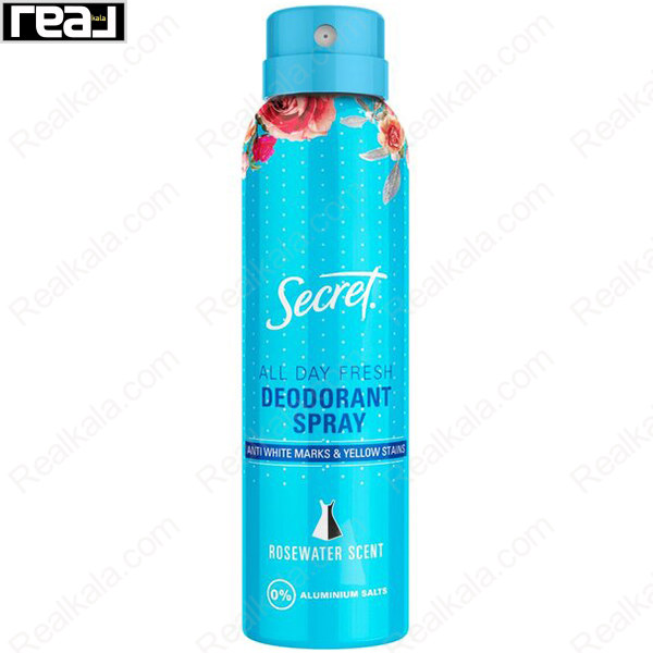 اسپری ضد تعریق سکرت رایحه گل رز Secret All Day Fresh Rosewater Scent Deodorant Spray