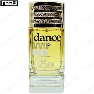 ادکلن جانوین دنس VIP گلد مردانه با شیشه شفاف و مایع طلایی