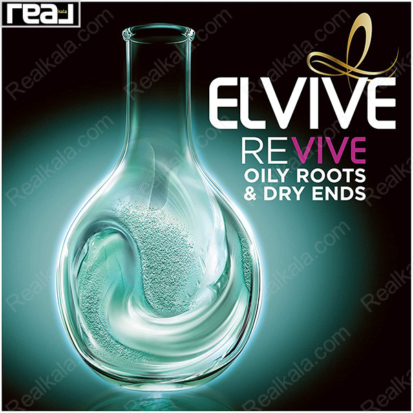 بنر تبلیغاتی شامپو لورآل السیو با شعار "Revive Oily Roots & Dry Ends"