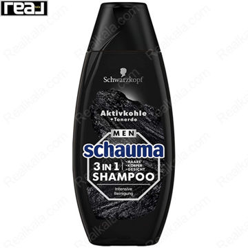 شامپو 3 در 1 شاوما (شوما) حاوی زغال فعال Schauma MEN 3in1 Aktivkohle Shampoo 400ml