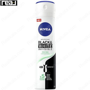 اسپری ضد تعریق نیوا Black & White Invisible Fresh Anti-Bacterial با فرمول Quick Dry و محافظت 48 ساعته