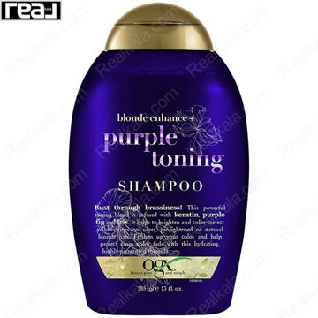شامپو ضد زردی (بنفش) او جی ایکس بدون سولفات OGX Blonde Enhanced + Purple Toning Shampoo