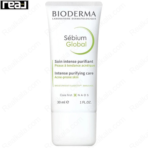 کرم سبیوم گلوبال بایودرما مناسب پوست های چرب و جوش دار Bioderma Sebium Global Intensive Purifying Care