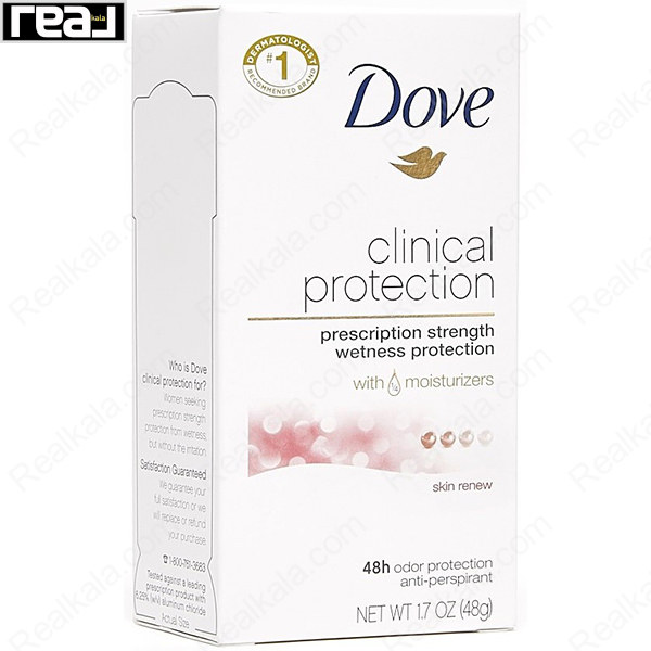 نمای جعبه استیک داو کلینیکال پروتکشن Skin Renew با محافظت 48 ساعته