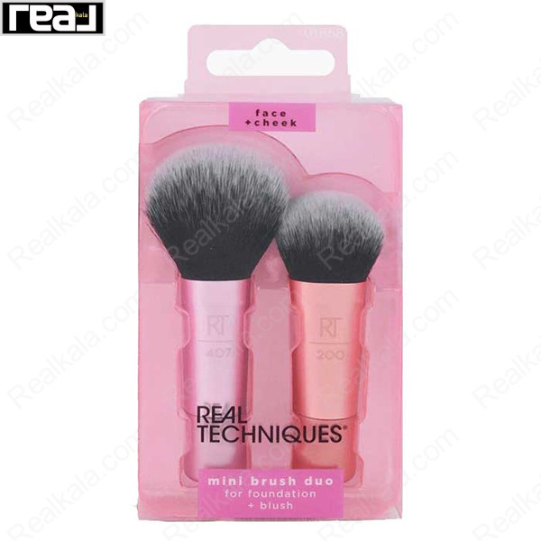ست مینی براش آرایشی ریل تکنیک Mini Brush Duo شامل براش کرم پودر RT200 و براش رژگونه RT407