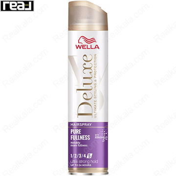 اسپری نگهدارنده و پر کننده مو فوق العاده قوی ولا (دلوکس) Wella Deluxe Pure Fulness Hair Spray 250ml