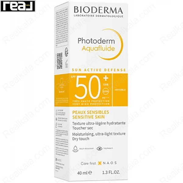 جعبه ضد آفتاب بی‌رنگ بایودرما فتودرم آکوافلوئید SPF50