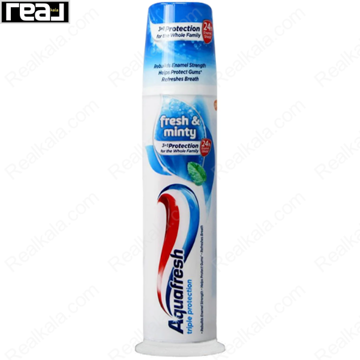 خمیر دندان سه کاره آکوا فرش (پمپی) Aquafresh Fresh Minty 3 IN 1 Toothpaste 100ml