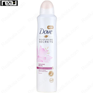 اسپری ضد تعریق زنانه داو مدل گل نیلوفر آبی Dove Glowing Ritual Antiperspirant Spray 250ml