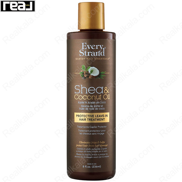 لوسیون مو بدون آبکشی Every Strand Shea & Coconut Oil Protective Leave‑In Hair Treatment برای کاهش وز و محافظت از مو حجم 236 میلی‌لیتر