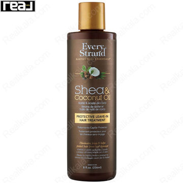 لوسیون مو بدون آبکشی Every Strand Shea & Coconut Oil Protective Leave‑In Hair Treatment برای کاهش وز و محافظت از مو حجم 236 میلی‌لیتر