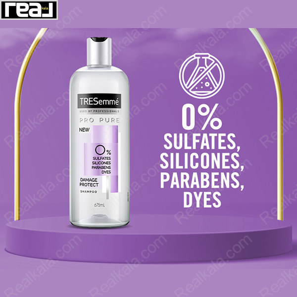 شامپو بدون سولفات ترزمه ترمیم کننده موهای آسیب دیده TRESemmé Pro Pure Shampoo Damage Protect 350ml