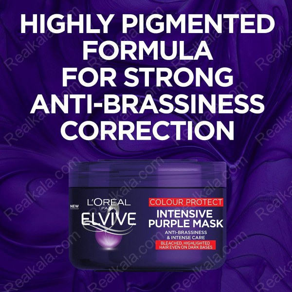 ماسک بنفش رنگ لورال محافظ و ضد زردی مو LOreal Elvive Colour Protect Anti-Brassiness Purple Mask 250ml
