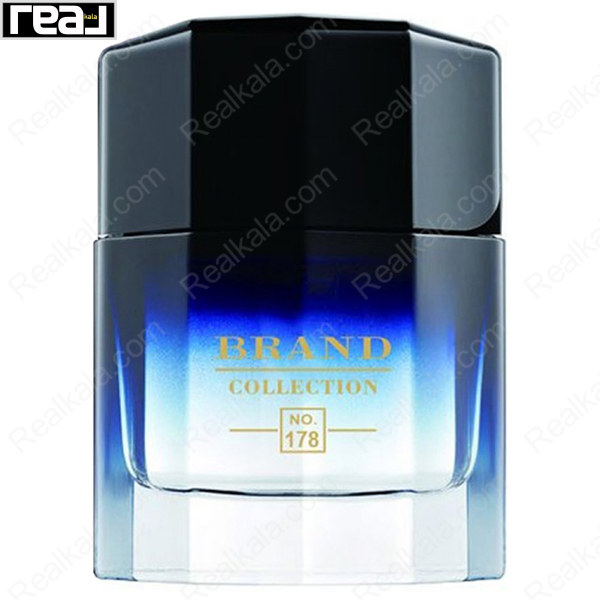 ادکلن برند کالکشن کد 178 پیور ایکس اس مردانه با طراحی شیشه مشکی‑آبی