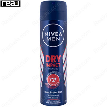 اسپری ضد تعریق مردانه نیوا مدل Dry Impact با محافظت 72 ساعته، فرمول ضدباکتریایی و حس تازگی طولانی