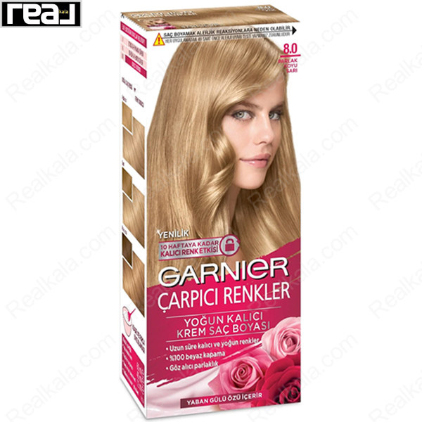 کیت رنگ موی گارنیر Çarpıcı Renkler شماره 8.0 بلوند روشن