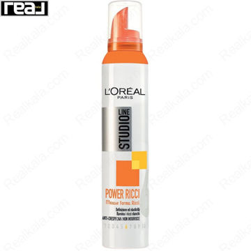 موس مو لورال Studio Line Power Ricci Mousse 200ml برای موهای فر و موج‌دار