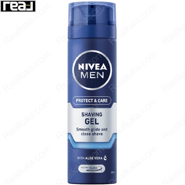 ژل اصلاح مردانه نیوا Protect & Care با تکنولوژی Ultra Glide و آلوئه‌ورا برای اصلاح روان