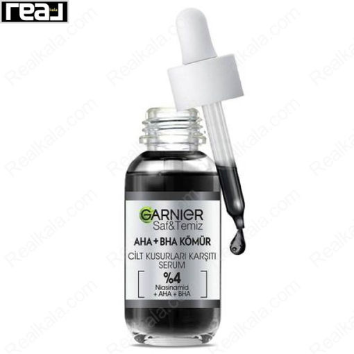 سرم لایه بردار گارنیر حاوی AHA+BHA و نیاسینامید Garnier KÖMÜR CİLT KUSURLARI KARŞITI Serum 30ml