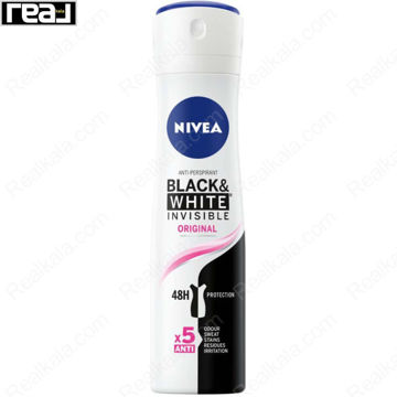 اسپری زنانه نیوا مدل بلک اند وایت اینویزیبل اورجینال Nivea Black & White Invisible Original Spray Deodorant 150ml