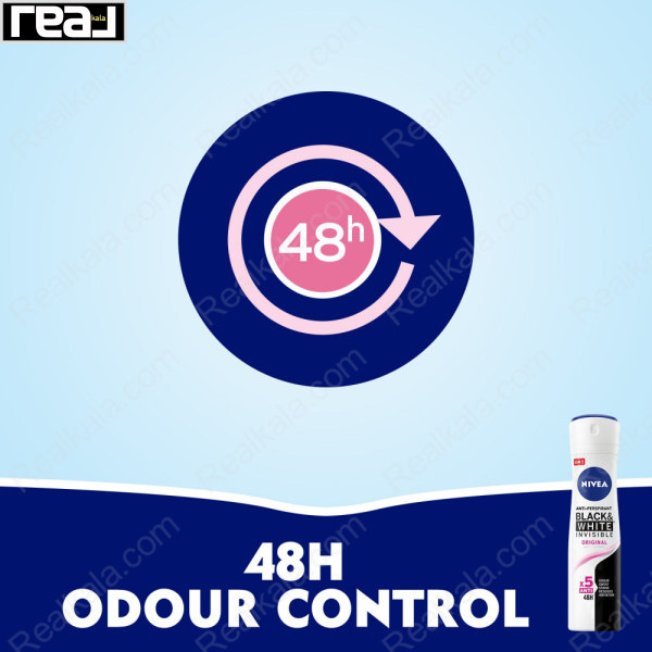 اسپری زنانه نیوا مدل بلک اند وایت اینویزیبل اورجینال Nivea Black & White Invisible Original Spray Deodorant 150ml