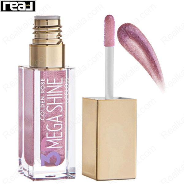 برق لب مایع درخشان گلدن رز مدل مگا شاین سه بعدی Golden Rose 3D Mega Shine Lipgloss 121 Sparkle