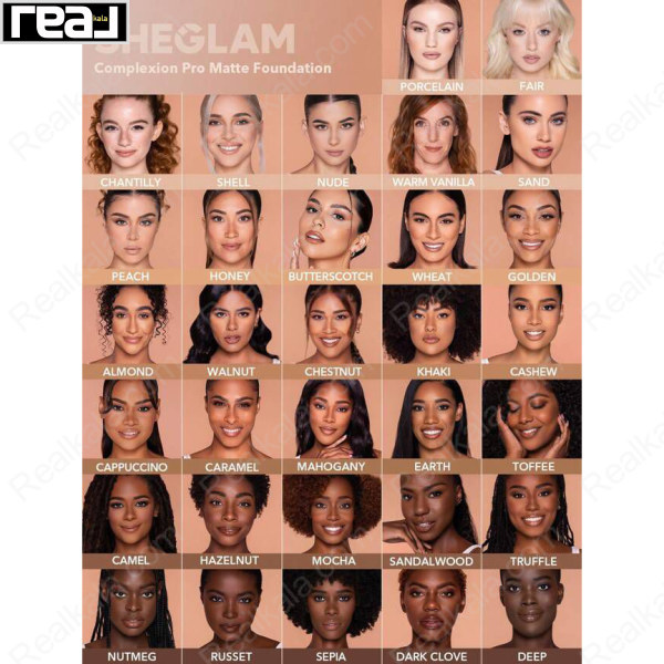 کرم پودر بادوام و مات شیگلم مناسب پوست چرب و مختلط رنگ Sheglam Matte Foundation Peach