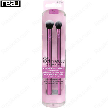 بسته‌بندی ست براش چشم Real Techniques Eye Shade + Blend شامل دو براش 300 و 301 برای اعمال و ترکیب سایه چشم
