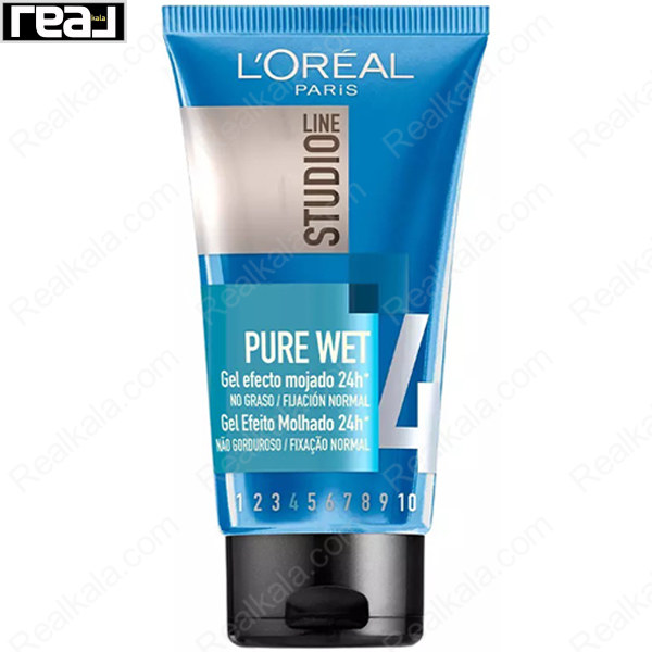 ژل مو لورال Studio Line 4 Pure Wet Hair Gel حجم 150ml برای ایجاد استایل براق و کنترل شده