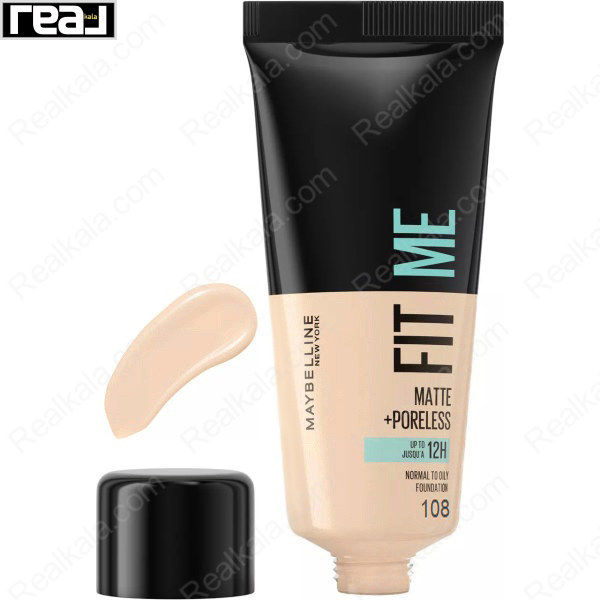 کرم پودر فیت می میبلین مناسب پوست نرمال تا چرب شماره 108 Maybelline Fit Me Normal To Oily Foundation