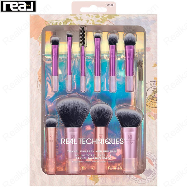 ست براش آرایشی مسافرتی ریل تکنیک 10 تکه سایز مینی Real Technique Travel Fantasy Mini Brush Kit