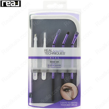 ست ابزار اصلاح و فرم‌دهی ابرو ریل تکنیک Brow Set شامل موچین برس ابرو و ابزار تعیین قوس ابرو