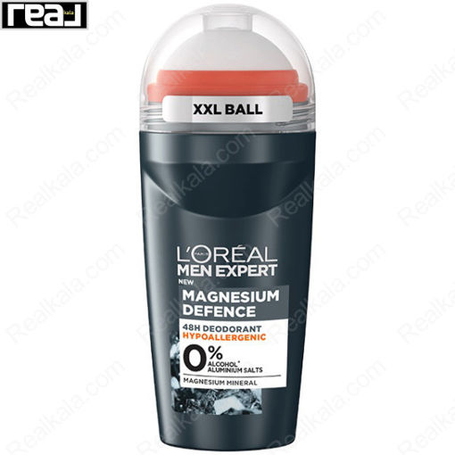 دئودورانت رولی (مام) لورال مدل منیزیم دفنس Loreal Men Magnesium Defence Deodorant Roll-On 48h