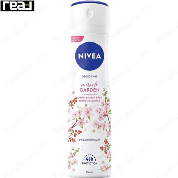 دئودورانت نیوا Miracle Garden Cherry Blossom & Red Berries با رایحه گل گیلاس و توت‌های قرمز و محافظت 48 ساعته برای بانوان