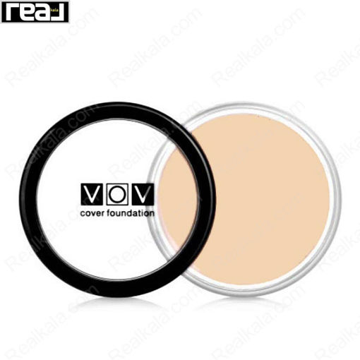 کرم پودر وو کاسه ای اصل شماره VOV Cover Foundation Pink Beige 1