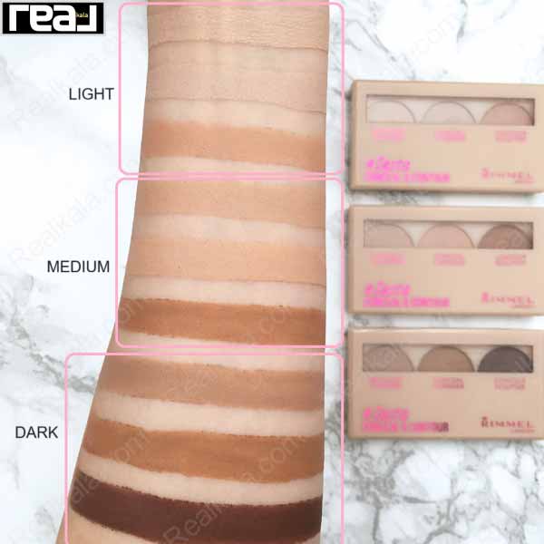 کیت (پالت) کانتور سه رنگ ریمل لاندن شماره 20 Rimmel London Insta Conceal & Contour Palette Medium