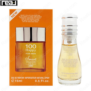 بطری اسمارت کالکشن کد 100 با تصویر عطر کلینیک هپی مردانه روی جعبه