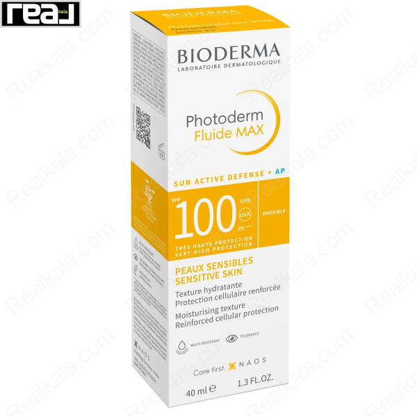 جعبه ضد آفتاب بایودرما Photoderm Fluide MAX SPF100 Invisible حجم 40 میل
